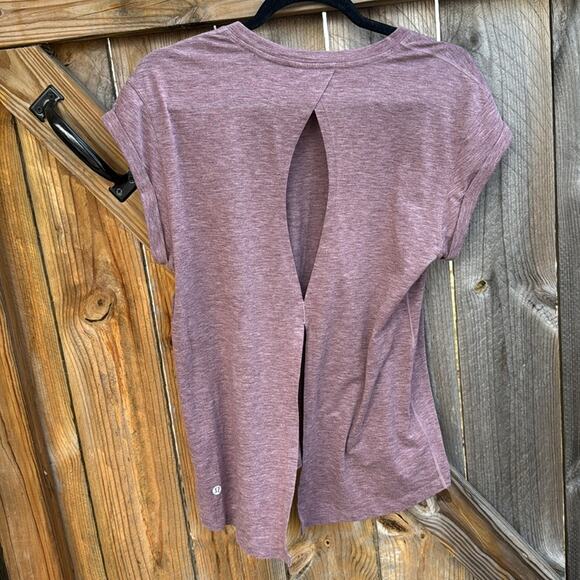 Lululemon Box It Out Short Sleeve Heathered Oxblood Size 10 - Picture 6 of 7